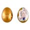 Porcelain Easter Eggs with Hand-Painted Flowers and Gold Decoration, Set of 2 1