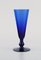 Small Cocktail Glasses in Blue Mouth Blown Glass by Monica Bratt for Reijmyre, Set of 17 3