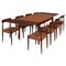 Mid-Century Teak Dining Table and Chairs Set by Arne Hovmand-Olsen for Mogens Kold, Set of 8 1