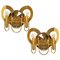 Brass and Glass Wall Sconces by Gaetano Sciolari, 1970s, Set of 2, Imagen 1
