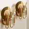 Brass and Glass Wall Sconces by Gaetano Sciolari, 1970s, Set of 2 2