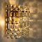 Gilt Brass Metal Crystal Glass Sconce, 1970s, Immagine 6