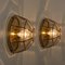 Large Iron and Clear Glass Flush Mounts/Wall Lights from Limburg, 1960s, Imagen 8