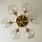 Mid-Century Glass Brass Flush Mount, 1960s, Image 2