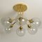 Mid-Century Glass Brass Flush Mount, 1960s 10