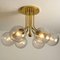 Mid-Century Glass Brass Flush Mount, 1960s 8