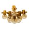 Brass and Glass Light Fixtures in the Style of Jakobsson, 1960s 1