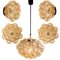 Amber Bubble Glass Pendant Light Fixtures by Helena Tynell, 1960s, Set of 6 2