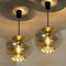 Smoked Golden/Brown Pendant Lights by Peill and Putzler, 1960s, Set of 2 7