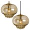 Smoked Golden/Brown Pendant Lights by Peill and Putzler, 1960s, Set of 2 1