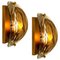 Brass and Brown Hand Blown Murano Glass Wall Lights by J. Kalmar, Set of 2 2