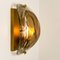 Brass and Brown Hand Blown Murano Glass Wall Lights by J. Kalmar, Set of 2 6