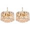 Palazzo Pendant Lights in Gilt Brass and Glass, Set of 2 1