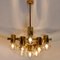 Large Brass and Glass Light Fixture in the Style of Jacobsson, 1960s, Imagen 2