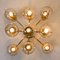 Large Brass and Glass Light Fixture in the Style of Jacobsson, 1960s, Imagen 5