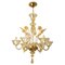 Large Venetian Chandelier in Gilded Murano Glass by Barovier, 1950s, Immagine 1
