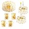 Palazzo Light Fixtures in Gilt Brass and Glass by J. T. Kalmar, 1970s, Set of 7, Immagine 1