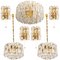 Palazzo Light Fixtures in Gilt Brass and Glass by J. T. Kalmar, 1970s, Set of 7, Imagen 15