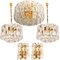 Palazzo Light Fixtures in Gilt Brass and Glass by J. T. Kalmar, 1970s, Set of 7 5