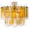 Large Chandelier by Barovier & Toso in Ocher and Clear Glass Tubes, Image 2