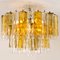 Large Chandelier by Barovier & Toso in Ocher and Clear Glass Tubes, Image 4