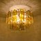 Large Chandelier by Barovier & Toso in Ocher and Clear Glass Tubes 3