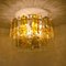 Large Chandelier by Barovier & Toso in Ocher and Clear Glass Tubes, Imagen 3