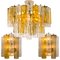 Large Chandelier by Barovier & Toso in Ocher and Clear Glass Tubes, Image 13