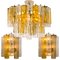 Large Chandelier by Barovier & Toso in Ocher and Clear Glass Tubes, Imagen 13