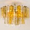 Large Chandelier by Barovier & Toso in Ocher and Clear Glass Tubes, Image 9
