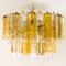 Large Chandelier by Barovier & Toso in Ocher and Clear Glass Tubes, Image 12
