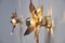 Willy Daro Style Brass Flowers Wall Light, Immagine 6