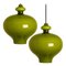 Green Glass Pendant Lights by Hans-Agne Jakobsson for Staff, 1960, Set of 2 1