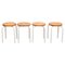Tubax Stacking Stools with Pine Seats, 1950s, Set of 4, Image 1
