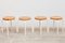 Tubax Stacking Stools with Pine Seats, 1950s, Set of 4 2
