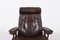 Vintage Lounge Armchair with Ottoman in Brown Leather from Ekornes 6