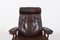 Vintage Lounge Armchair with Ottoman in Brown Leather from Ekornes, Image 6