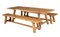 Solid Oak Dining Table and Benches by Garbo, Set of 3, Immagine 1