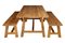 Solid Oak Dining Table and Benches by Garbo, Set of 3, Image 9