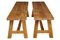 Solid Oak Dining Table and Benches by Garbo, Set of 3, Image 12