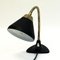 Black Metal Table and Wall Lamp with Brass Neck from Ewå Värnamo, 1950s, Sweden 2