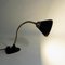 Black Metal Table and Wall Lamp with Brass Neck from Ewå Värnamo, 1950s, Sweden 4