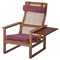 Model 244 Highback Lounge Chair in Oak & Rattan Cane by Børge Mogensen for Fredericia, 1957 1