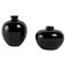 Small Black Enamelled Mirror Vases, Set of 2 1