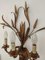 Italienische oder Französische Mid-Century Toleware Weizen Weizenbündel Wandlampen, 2er Set 6