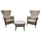 Progetti Wingback Lounge Chairs by Umberto Asnago for Giorgetti, 1980s, Set of 3 1