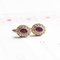 Antique 12k Gold Daisy Earrings with Rubies and Diamonds, 1940s 1