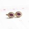 Antique 12k Gold Daisy Earrings with Rubies and Diamonds, 1940s, Image 1