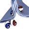 Blue, White & Red Hand-Enameled Seashell Cufflinks in Sterling Silver from Berca 7