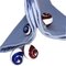 Blue, White & Red Hand-Enameled Seashell Cufflinks in Sterling Silver from Berca, Imagen 7